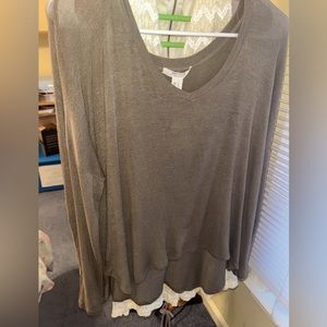 Streetwear Sxciety Women’s Small Olive Green Long Sleeve Shirt- **NEVER  WORN**